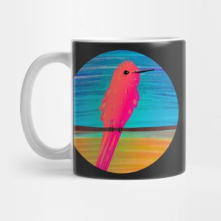 Cute pink bird sticker colorful and funky Mug